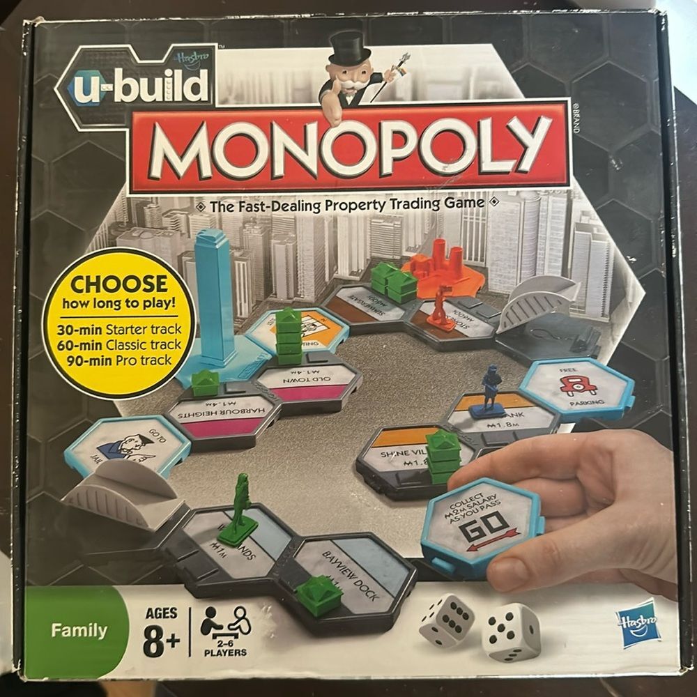 U-Build Monopoly Board Game Hasbro Customizable Family Game Complete